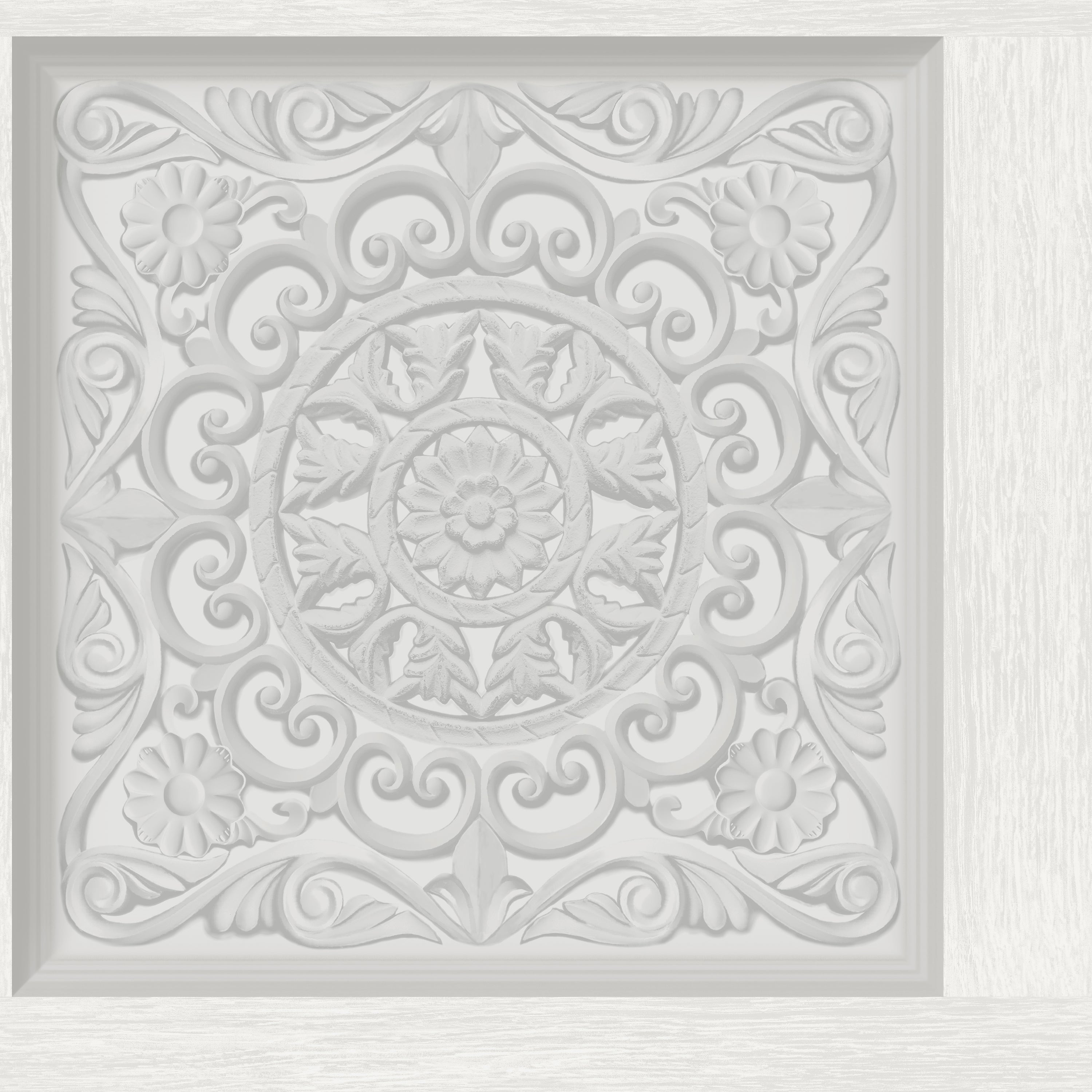 Ornate Wood Panel Effect - Dove